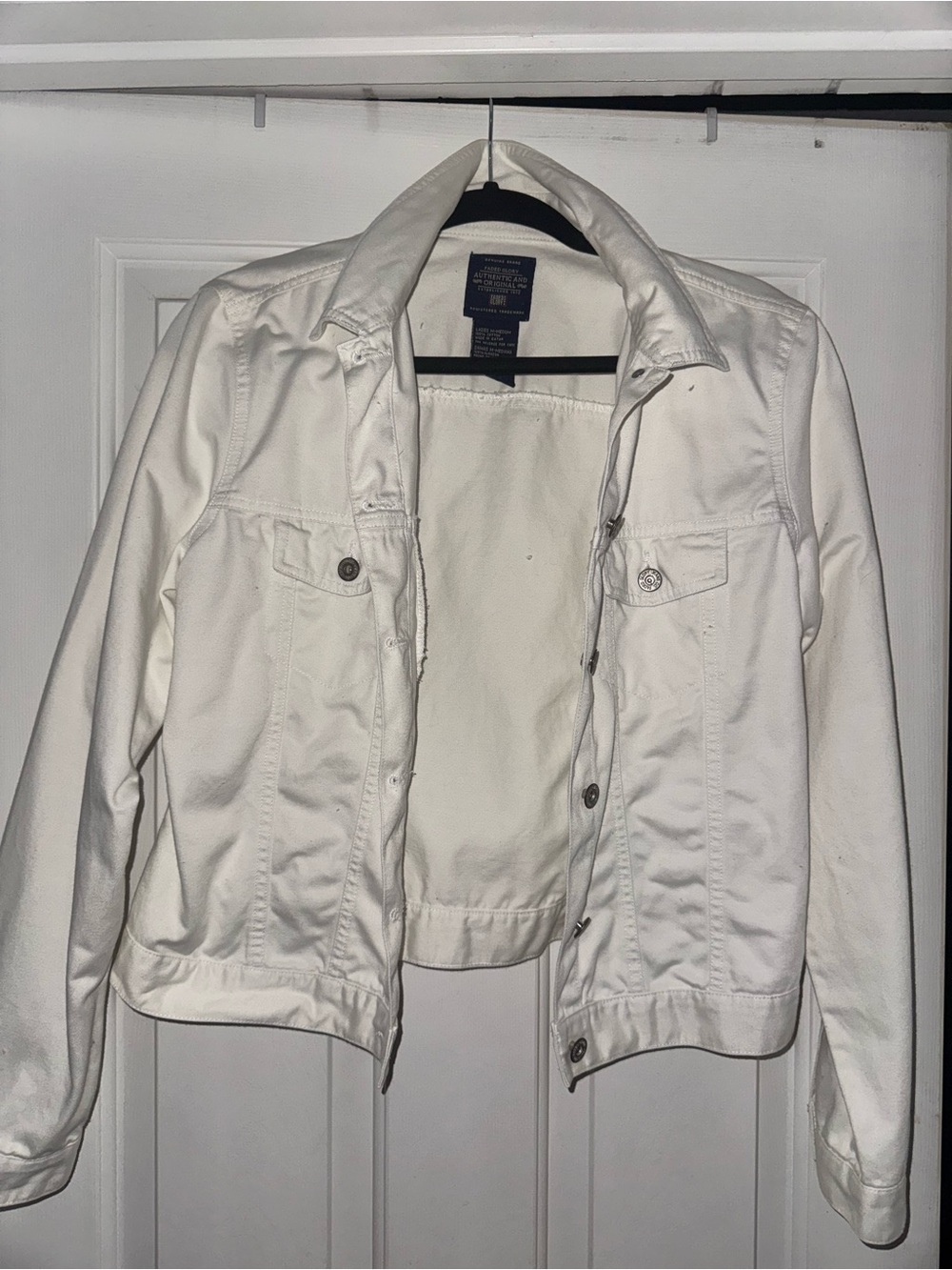 Faded Glory White Denim Jean Jacket